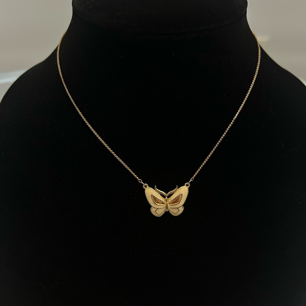 Vintage Elegant Gold Butterfly Pendant Necklace
